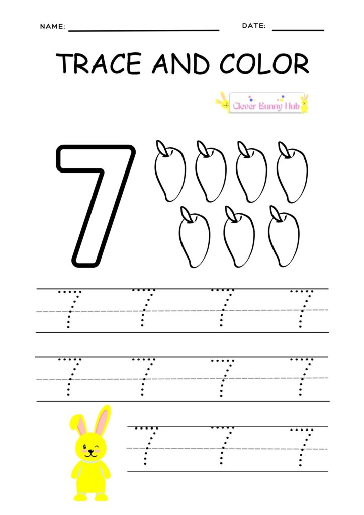 Color Count And Trace The Number 7