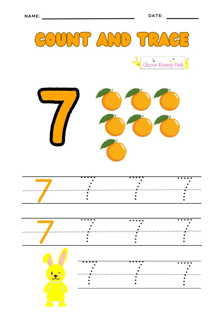 Count and trace the number 7