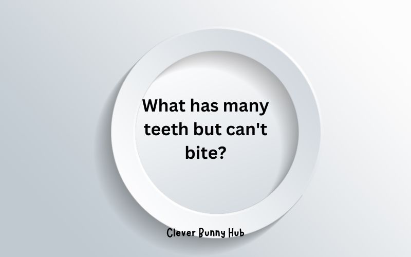 What has many teeth but can't bite? - Tricky Riddles With Answers