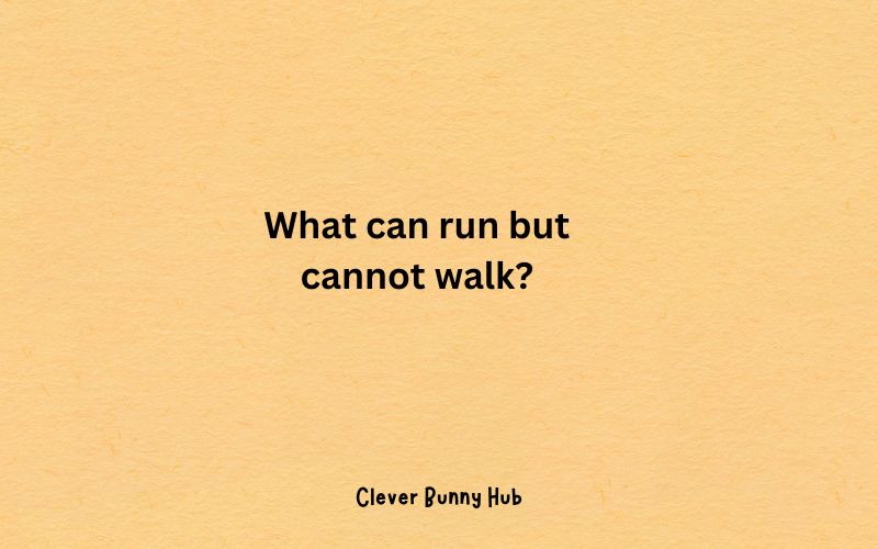What can run but cannot walk?