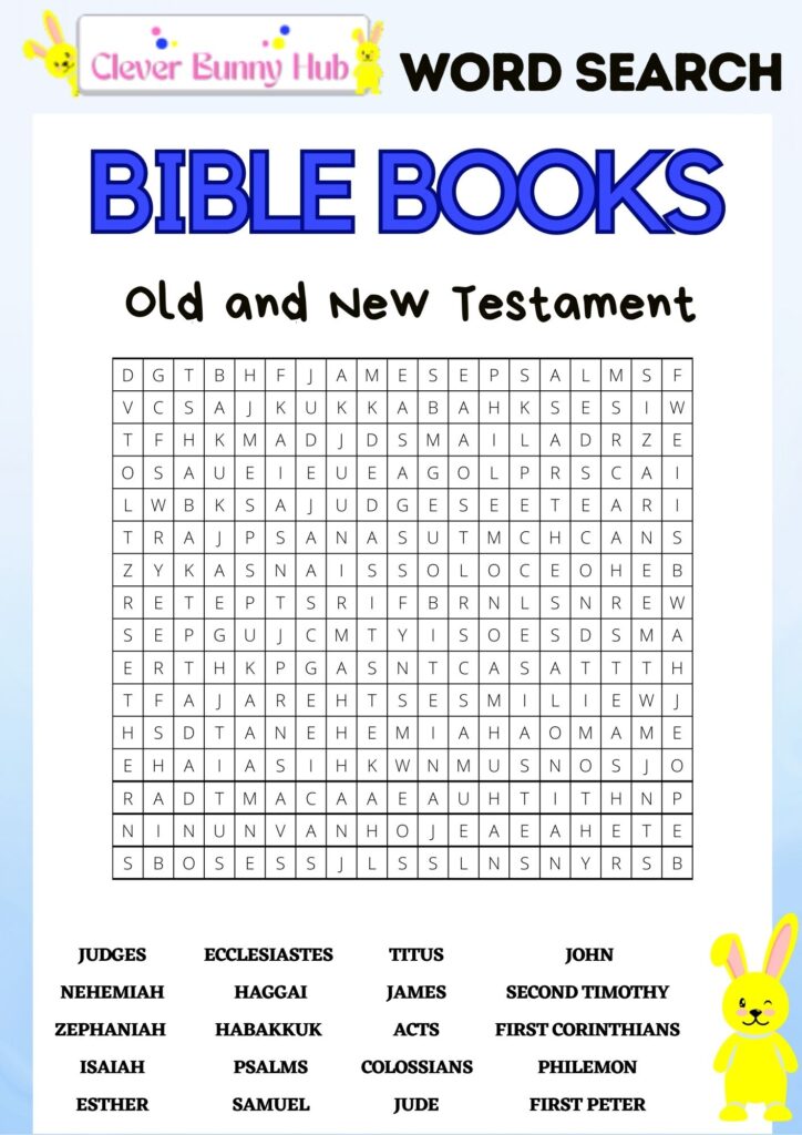 Old and New Testament bible books word search