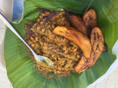 Gari and beans
