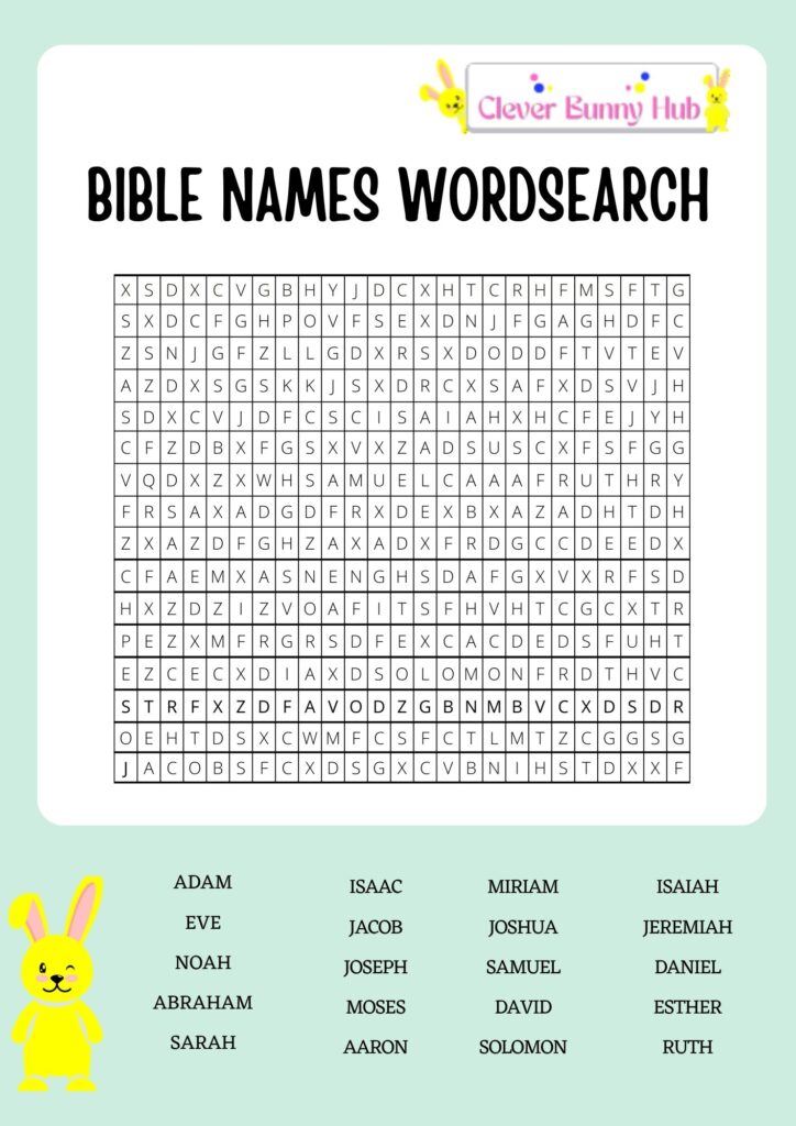 Bible names wordsearch