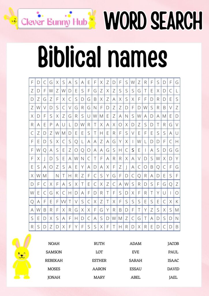Biblical names wordsearch