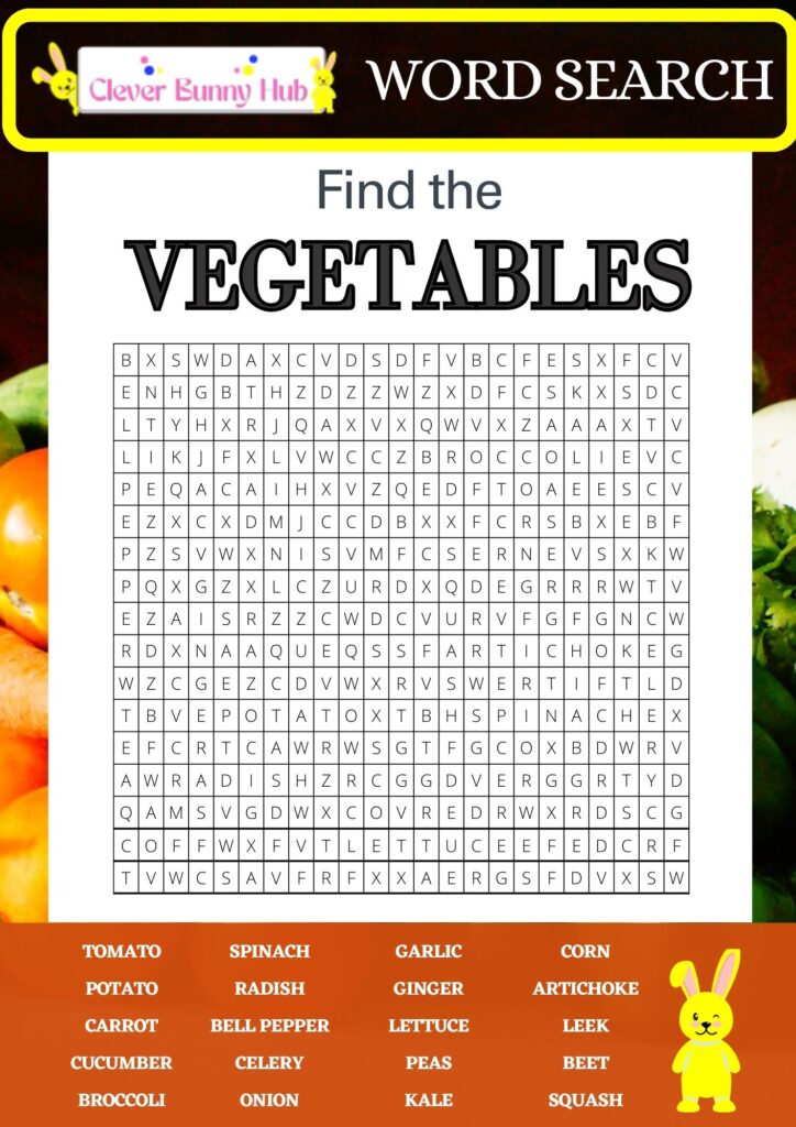 Find the vegetable wordsearch