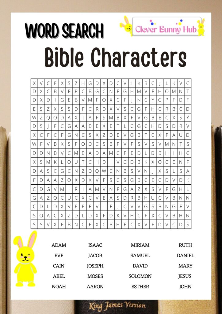 Bible characters wordsearch