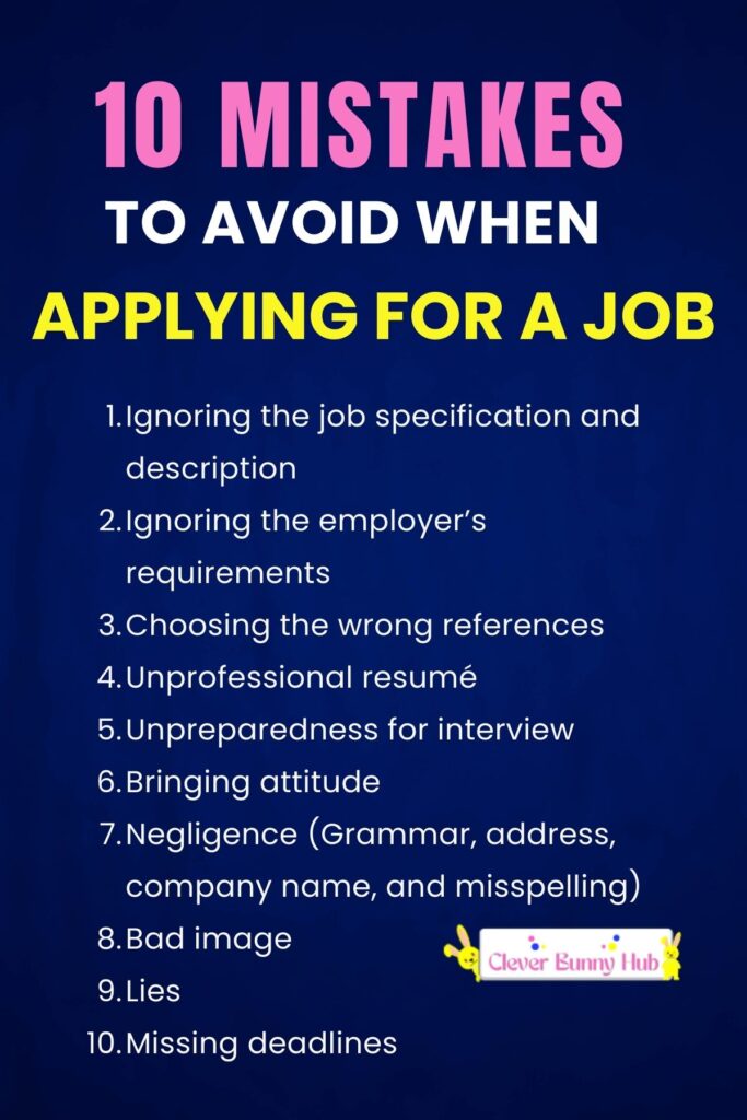 10 Mistakes To Avoid When Applying For A Job