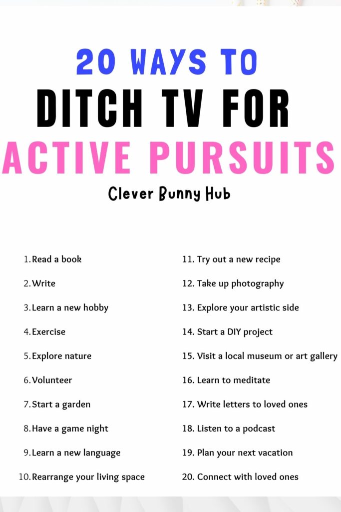 20 ways to ditch TV for active pursuits