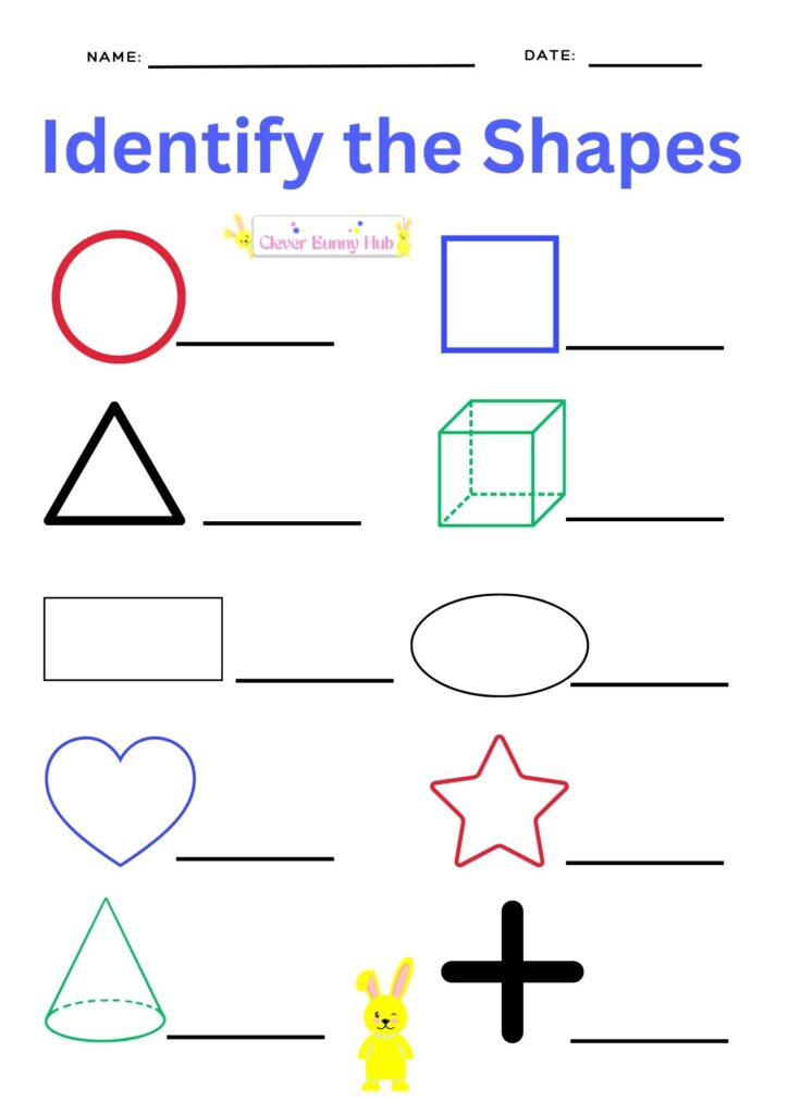 identify the shapes worksheet