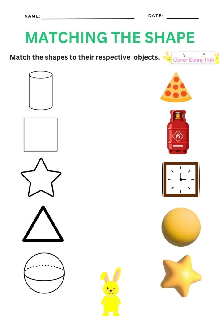 Matching the shapes worksheet