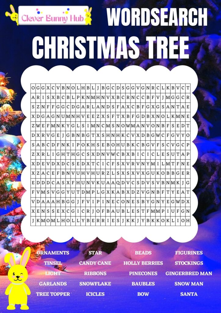 Christmas tree wordsearch