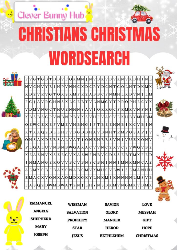 Christian Christmas wordsearch