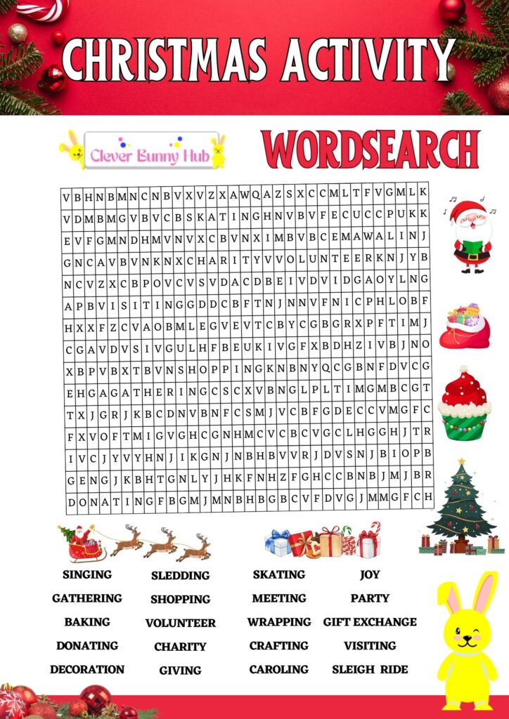 Christmas activity wordsearch