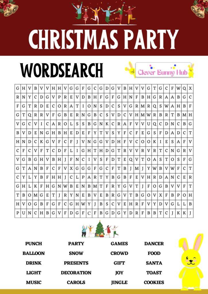 Christmas party wordsearch