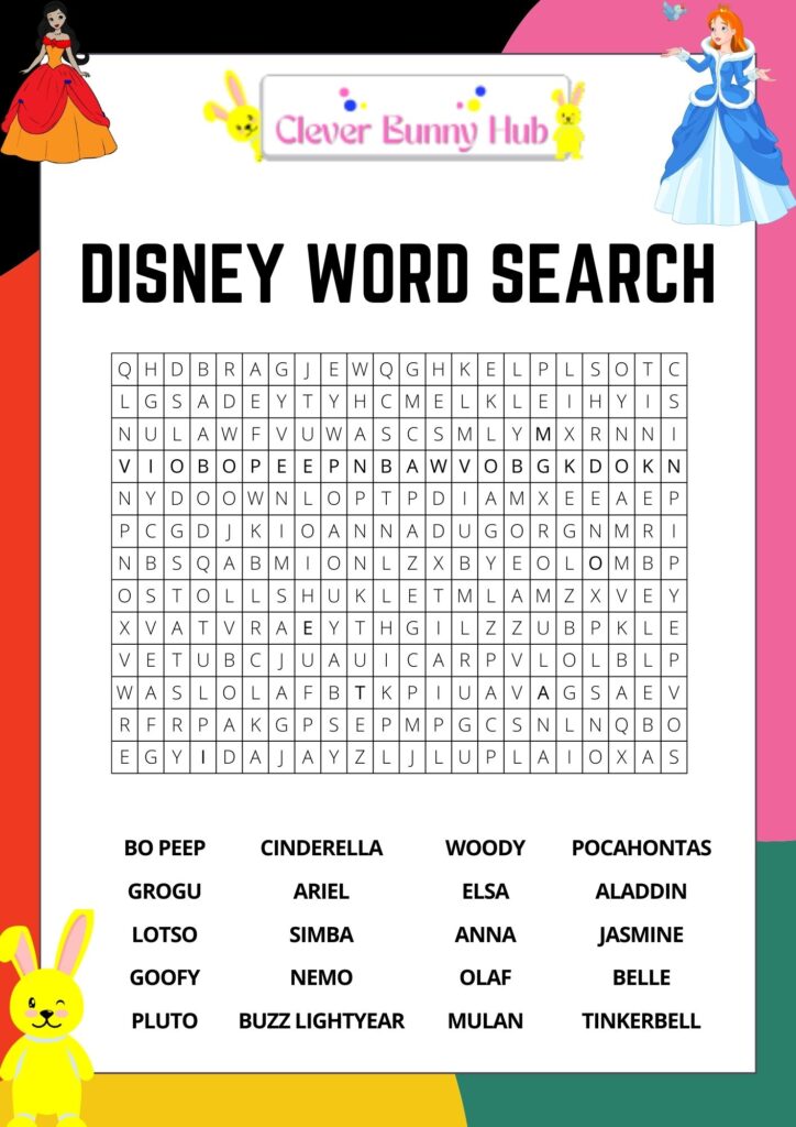 Disney word search