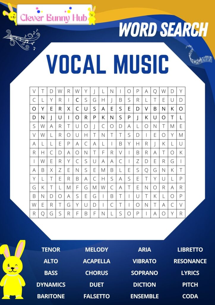 Vocal Music Word Search