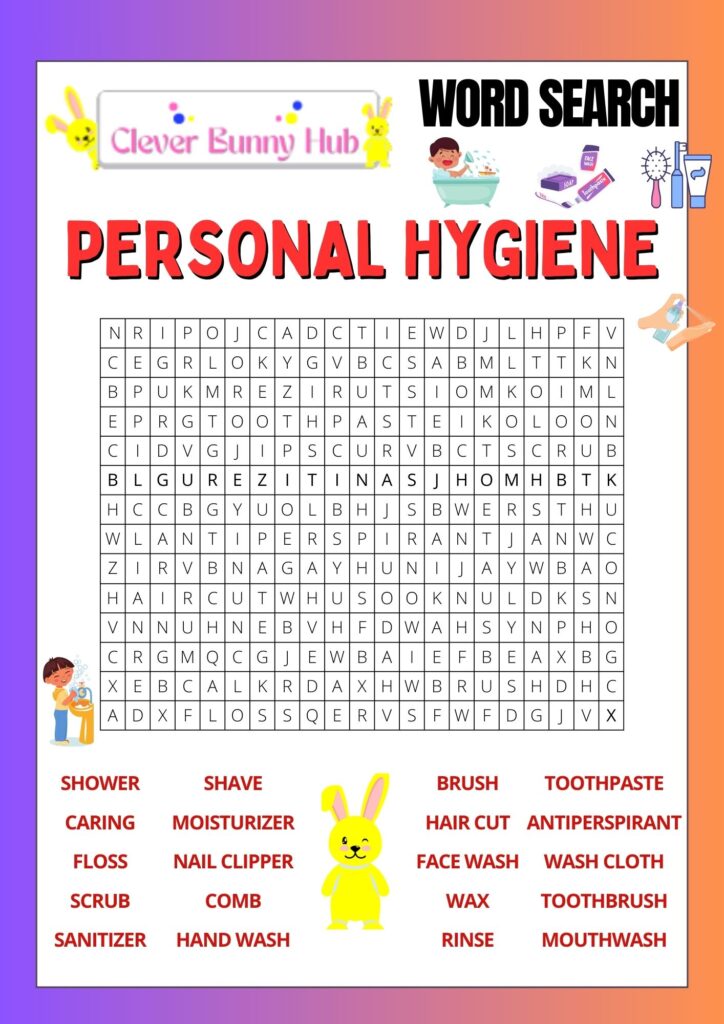 Personal Hygiene Word Search