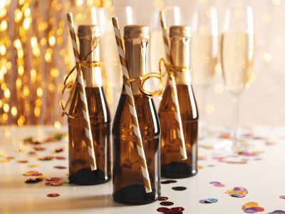 Mini champagne bottles