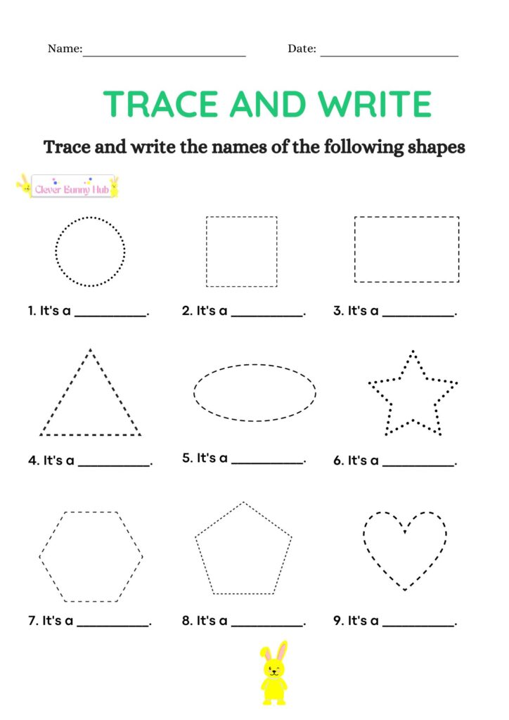 Trace and write worksheet