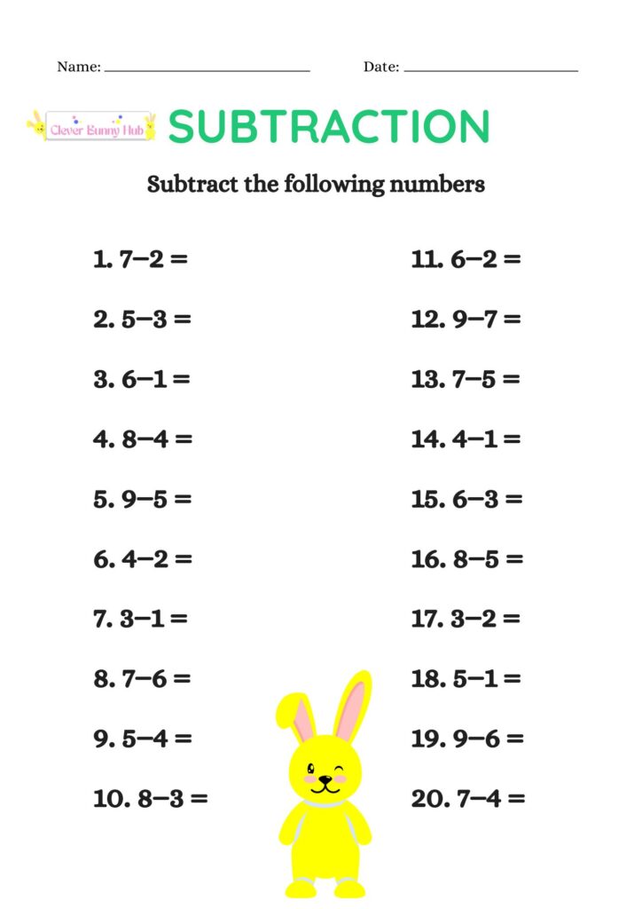 Subtraction Worksheet