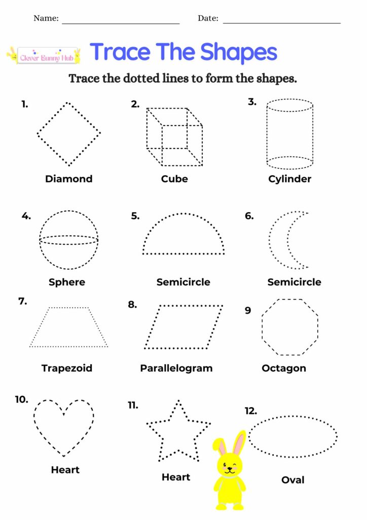 Trace the shapes worksheet