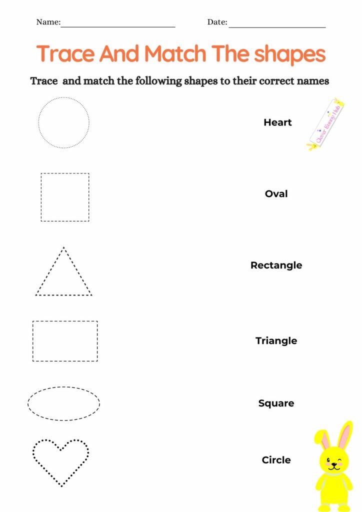 Trace and match the shapes worksheet