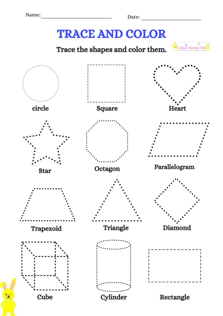 Trace and color worksheet