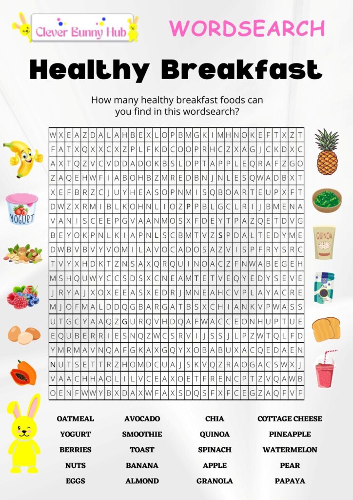 Healthy Breakfast Wordsearch