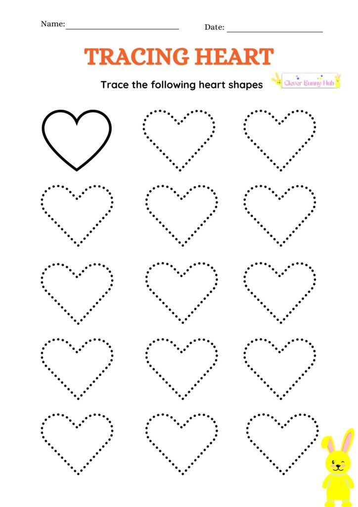 Tracing heart worksheet