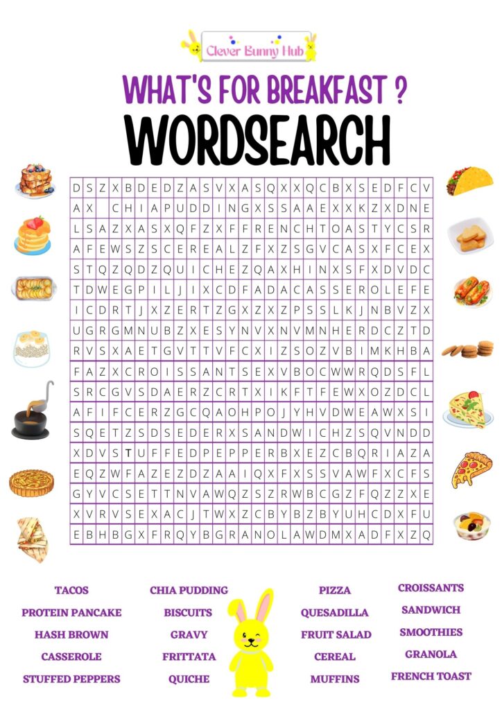 What's For Breakfast? Wordsearch