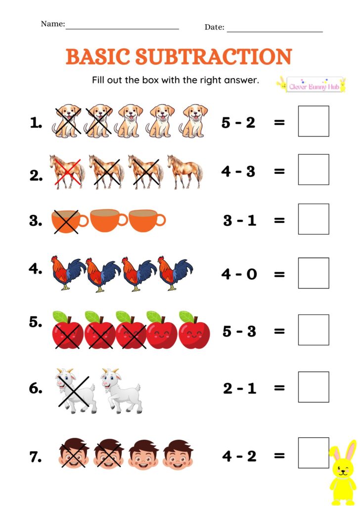 Basic Subtraction Worksheet