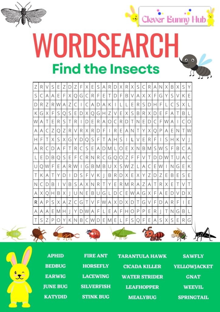 Find The Insects Wordsearch