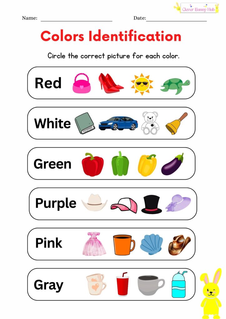 Colors Identification Worksheet