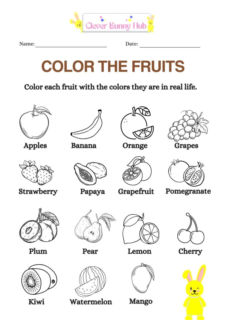 Color The Fruits Worksheet