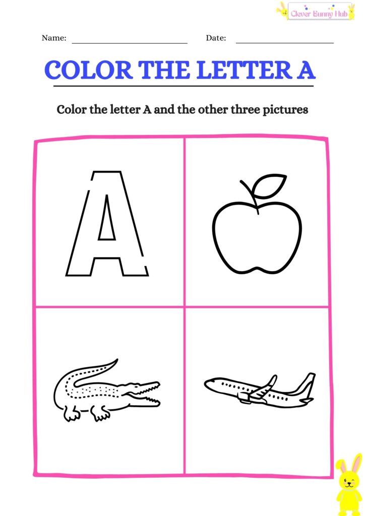 Color The Letter A Worksheet